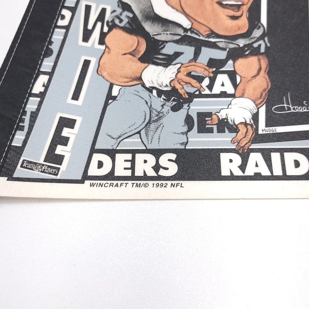 Vintage Oakland‎ Raiders Howie Long Pennant WinCraft 1992 Silver Black Rare